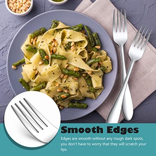 Forks Set of 12, Herogo 20 cm Stainless Steel Dinner Forks Set for Home, Restaurant, Hotel, Mirror Polish Cutlery Table Forks Set, Durable & Dishwasher Safe, Metal Silver
