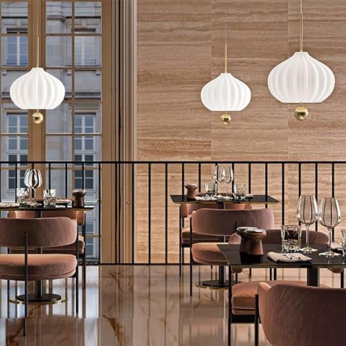 Lámpara colgante de techo con acabados superiores y elegante pantalla de cristal blanco 5