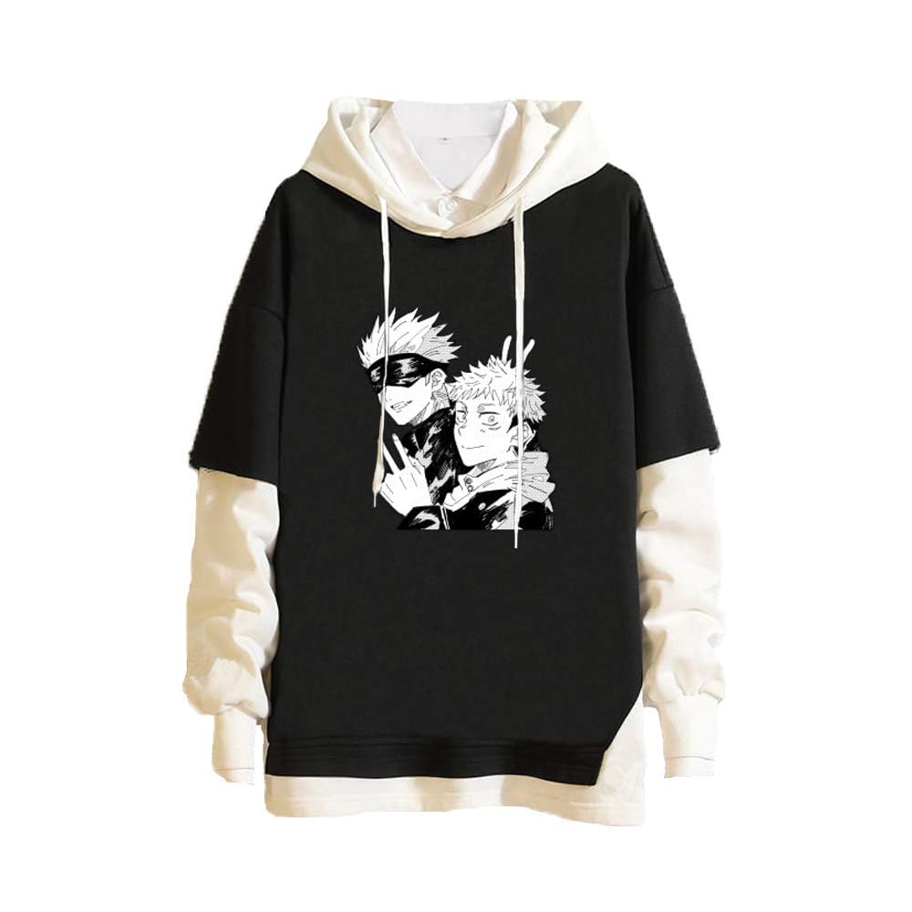 Meelanz Hoodie Japanese Anime Pullover Sweatshirt Long Sleeve for Men Women