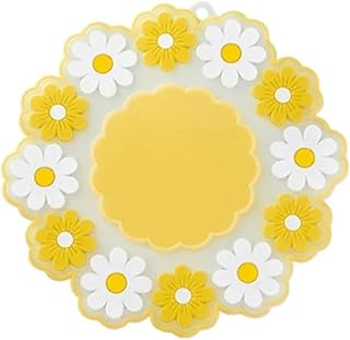 Posavasos Posavasos de Silicona con Aislamiento térmico for vajilla, 3 Unidades, Estilo Margarita, for decoración del hogar, for Escritorio, Taza de té, café para Ollas(Yellow,S)