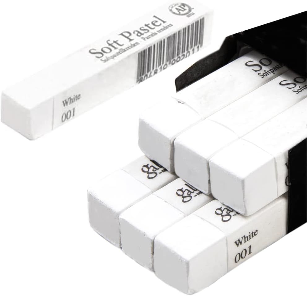 – 6pcs Square White Soft Pastel Set Professional Artist's Sketching Chalk Pastels Sticks Oil Painting Kit Art Crayons Non Toxic Individual Color Drawing Soft Pastels for Kids Student,Artist,Beginner