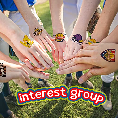 Nosiny 144 Pcs Softball Temporary Tattoos Baseball Tattoos Accessories Gifts Waterproof Players Temporary Stickers Ball Themed Birthday Party Decorations For Kids Girls Boys thumb #4