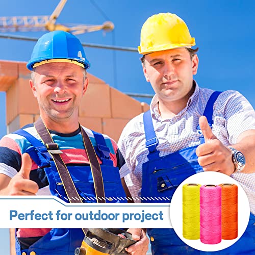 6 Roll Mason Nylon String 500 Feet Nylon Twine Braided Twine String Twine Heavy Duty Outdoor Twine Rope Hanging String Masonry String Lines For Construction Diy Project Gardening (Fluorescent Pink) #TOP6