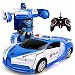 Produktbild RC Transformer Robot Car Remote Controlled 360° Rotation and Flip, Rechargeable Childrens Toy Car One Key Transformation Sports Car Model Car Toy Gift for Children, Boys, Girls