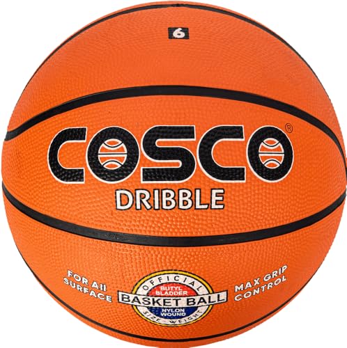 Cosco Dribble Rubber /Nylon Basketball , Size 6 (Orange)