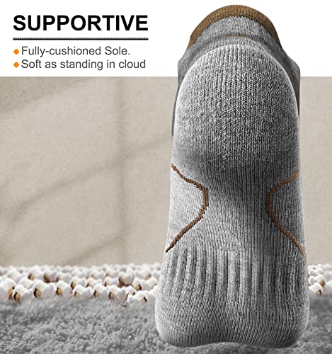 Image of BULLIANT Men Running Ankle Socks 6Pack-Cushioned Support-Low Cut No Show