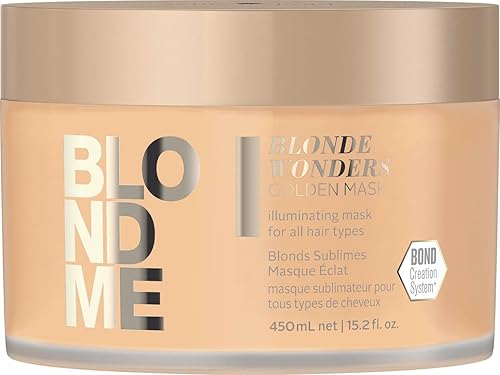 BLONDME All Blondes Golden Mask 15.2 fl oz - Construye nuevos lazos - Aumenta el brillo e ilumina el cabello