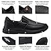 HISEA Non Slip Work Shoes for Men, Water & Oil Resistant Leather Slip on Kitchen Shoes, Comfortable Mens Slip Resistant Chef Shoes for Restaurant Food Service, Lightweight Walking Shoes, Black