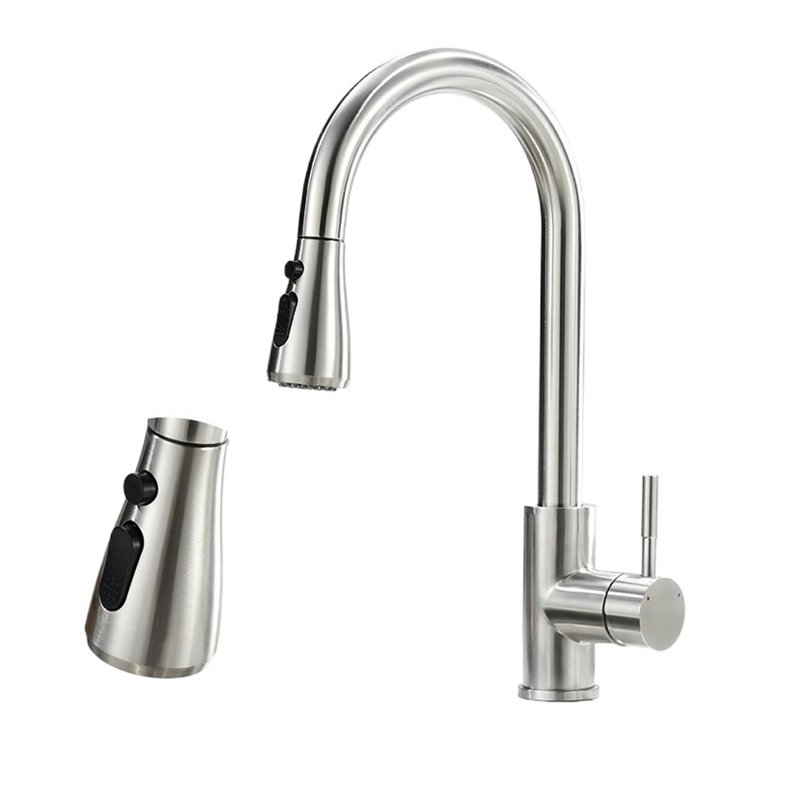 Kitchen Taps Mixer Kitchen Faucets Brushed Nickel Pull Out Sink Water Tap Deck Mounted Mixer Stream Sprayer Head Hot Cold Taps
