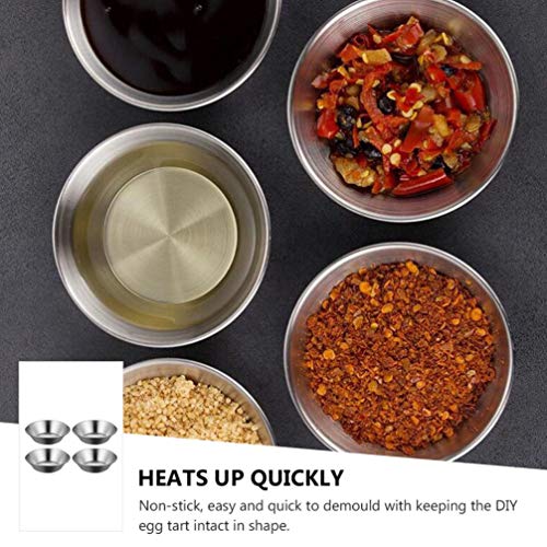 Doitool Cupcake Mold 6Pcs Egg Tart Mold Stainless Steel Cupcake Baking Mold Reusable Metal Muffin Baking Cups Fruit Tart Molds Tartlets Pie Pans Tins Pens Cake Pan Mold #TOP6