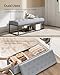 SONGMICS Velvet Storage Ottoman Bench, Foot Rest with Legs, 15.7 x 43 x 15.7 Inches, End of Bed Bench, Storage Chest, Load up to 660 lb, for Living Room, Bedroom, Entryway, Dove Gray ULSF089G02