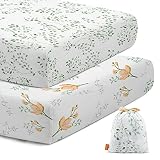 Stretchy Jersey Cotton Cirb Sheets Set 2 Pack, Fitted for Besrey Bassinet for Standard Cribs 28"x 52