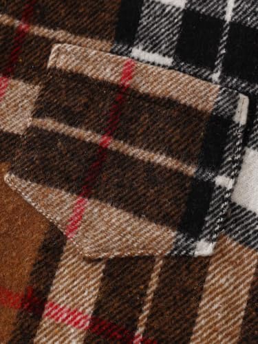 2Pcs Kids Boys Flannel Plaid Shirt Tops Pants Set Hoodie Sweatsuit for Fall Winter Spring Outfits 4-12 Years3