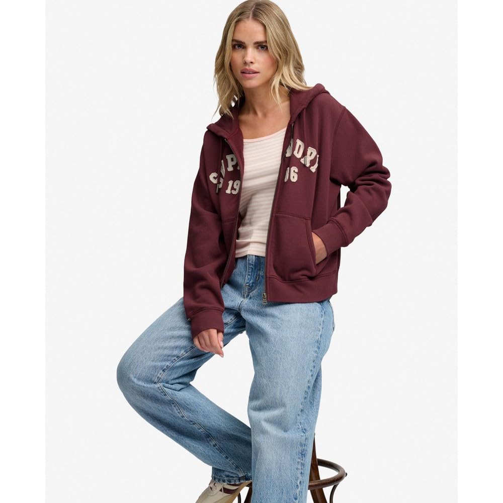 Superdry Athletic Essentials Relaxed Crop Full Zip Sweatshirt XL