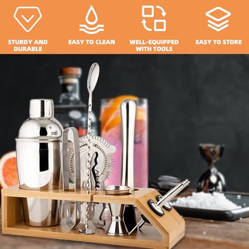 Shop 11-Piece Cocktail Shaker Set, 750ml Stainless Steel Bartender Kit Shop 11-Piece Cocktail Shaker Set, 750ml Stainless Steel Bartender Kit – YBLUE