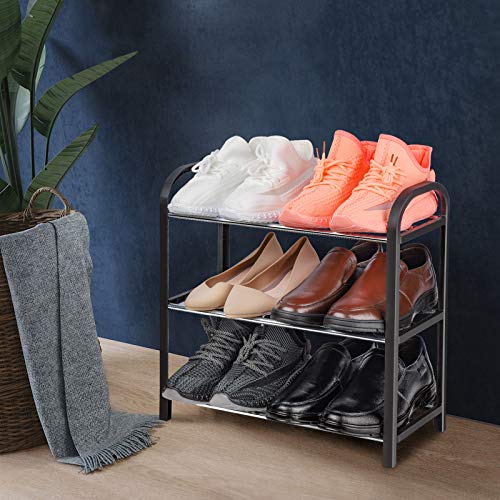 image for NiHome Shoe Rack Organizer Multipurpose 3-Tier Small Size Vertical Foo