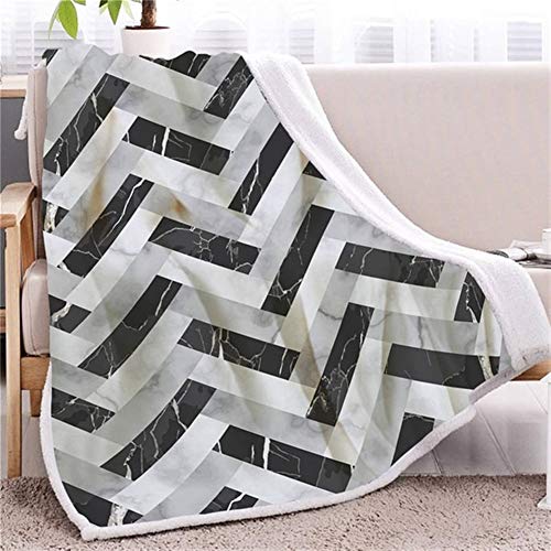Blanket Marmordecke Geometrische Sherpa Decke Gold Grau-Bett-Sofa-Decke Weiche Bettwäsche 3D Animal (Color : 13, Size : 130cmx150cm)