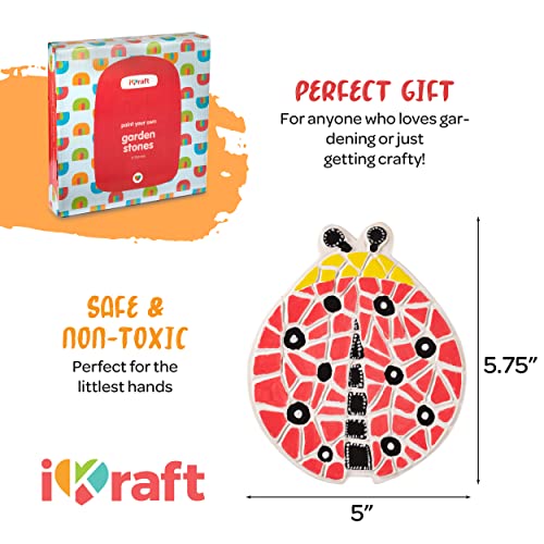 5 Paint Your Own Stepping Stones For Kids Craft Kit - Arts And Crafts For Kids Ages 6-8 Crafts For Girls Ages 8-12 Best Girls & Boys Art Gift Kids Toys Ideas Activities For Age 3 5 6 7 8 9 10 Year Old #TOP5