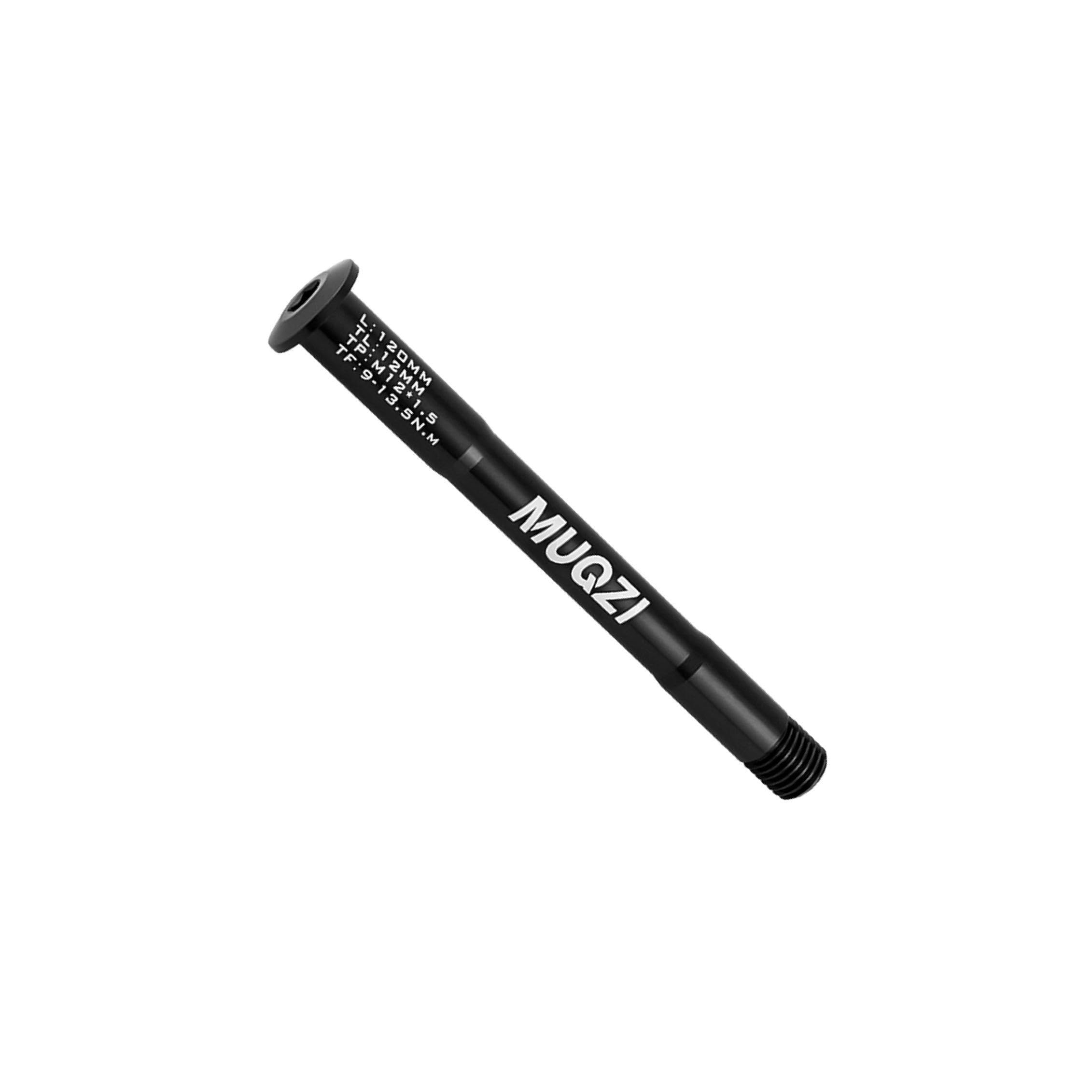 KTUXZCI Aluminum Alloy Bike Thru Axle Durable Lightweight Premium Parts Excellent Front Hubs Tube Shaft Replacement Bike Thru Axle Bicycle Front Hub Parts, Black, 120mm