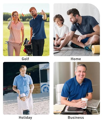 Image of SCODI 5 Pack Mens Pocket Polo Shirts Short Sleeve Golf Casual Work T-Shirt