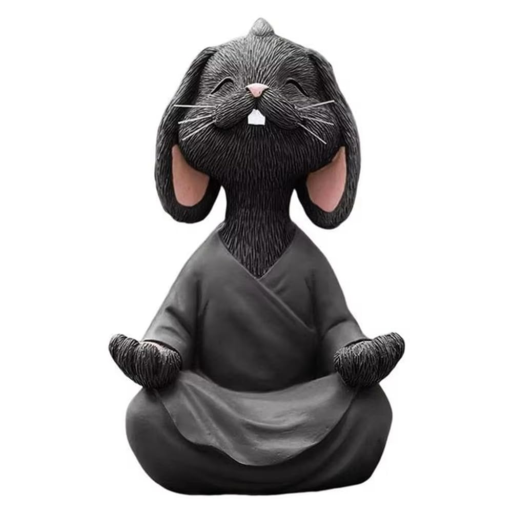 CTRLZS Animal Statues Animal Sculptures Yoga Living Room Garden Decoration Bonsai Desktop Ornaments Black