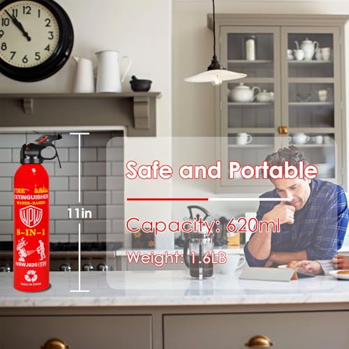Portable 8-in-1 Water Based Fire Extinguisher for Home Car 2 Pack 21oz Each - image 5