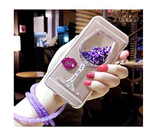 Samsung Galaxy Note 5 Case,Shinetop Soft Tpu Glitter Case 3D Luxury Liquid Quicksand Cover Dynamic Floating Bling Diamond Sparkle Crystal Case Protective Skin For Samsung Galaxy Note 5 - Purple #TOP2