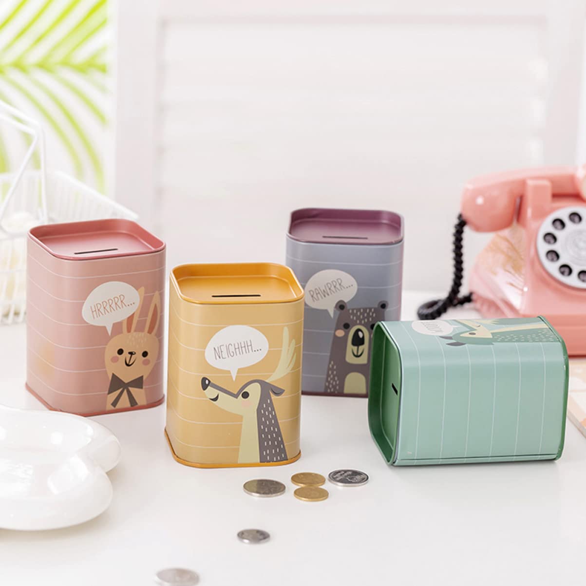 Toyvian 3 Set Salvadanaio in Giocattoli Per Giocattoli Regalini Per Banca Scatola Di Soldi Barattolo Per Risparmiare Denaro Salvadanaio Decorativo 4 Pezzi * 3
