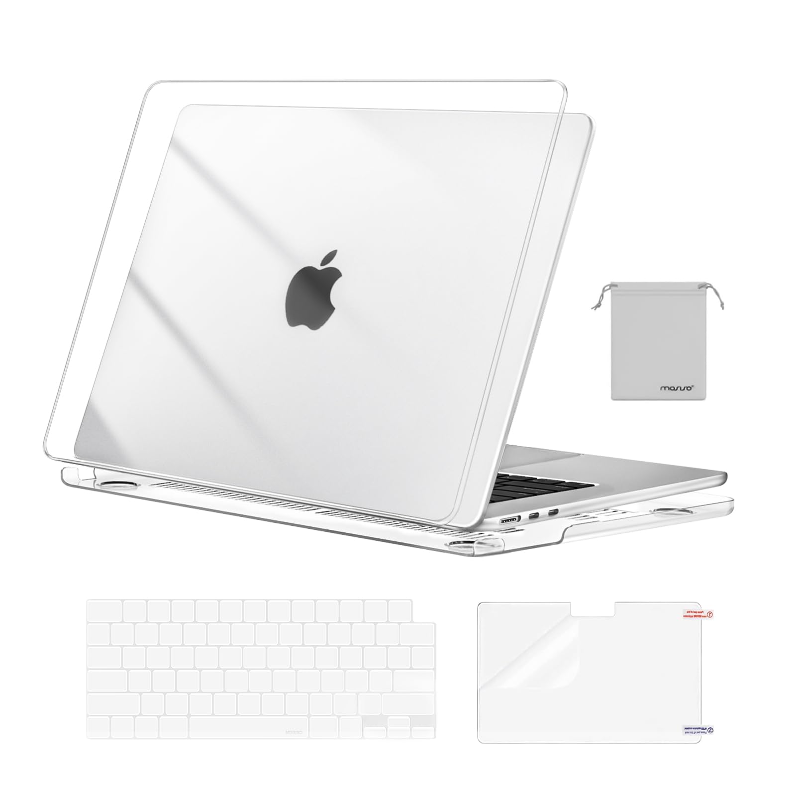 MOSISO Compatible with MacBook Air 15 inch Case M5 2026 M4 M3 M2 2025-2023 Crystal Clear