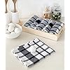 Chardin home Ecofriendly Upcycled Farmhouse Woven Kitchen Towels Set, Black & White | 18x28 Inch Dish Cloths Set of 6 |Super Absorbent Reusable Hand and countertop Towels Ultra Soft Tea Towels