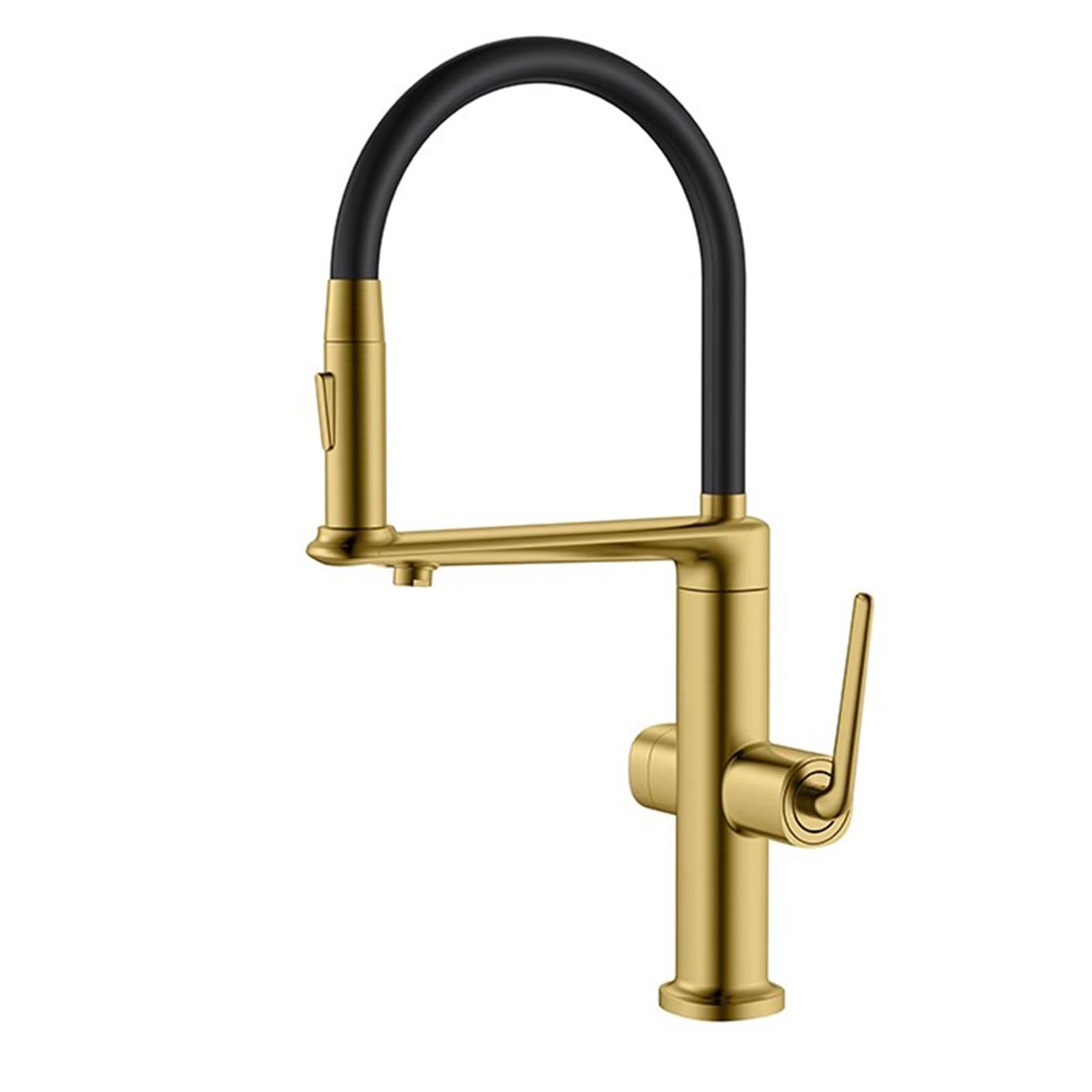 ZYCHSJXA Kitchen Bath Taps3 Way Tap with Pull Out Spray Rotary Brass Water Purifier Faucet-Brushed Gold