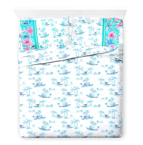 Image of Jay Franco Kids Comforter Set Includes Sheets and Pillow Covers - Soft and Cozy Bed Set for Stylish Room Decor, Multi - Lilo and Stitch 02, 7 Piece Queen Bedding