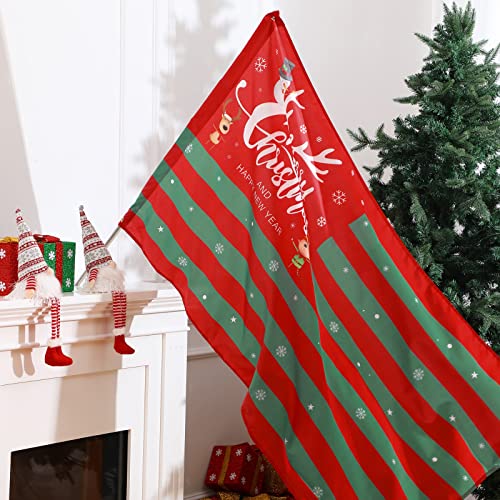 Christmas Flag Christmas National Flag Christmas Snowman Elf Reindeer Flag Christmas Theme Decorative Flag With Grommets For Christmas Garden Yard Home Decoration, 3 X 5 Feet #TOP1