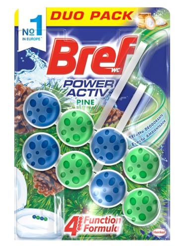Bref Power Activ Natura cesta WC (2 unidades), limpa casa de banho para um WC sempre limpo e fresco, limpador de casa de banho com fórmula anticalcário que elimina a sujidade