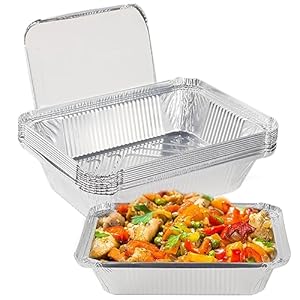 Pizsieat 10 Stück Aluschalen mit Deckel 2250ml