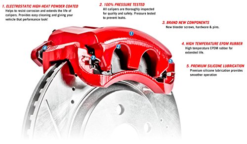 Image of PowerStop Rear Red Powder Coated Brake Caliper Pair for Chevrolet Camaro 1993-97 | Pontiac Firebird 1993-97 - High-Temp Brake Caliper Upgrade, S4540