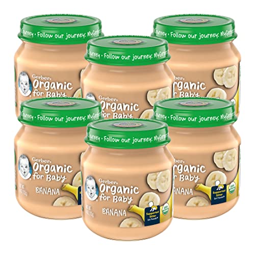 Gerber Organic for Baby 2nd Foods Veggie Power Baby Food Jar (Banana, Pack of 6)