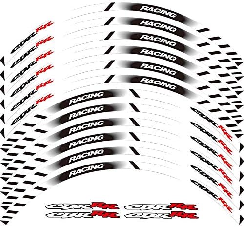 Miniatura 6 de 12 calcomanías de borde grueso para llanta exterior para todos los Honda Repsol HRC CBR250RR CBR400RR CBR600RR CBR1000RR CBR1000RR B,A,Rojo