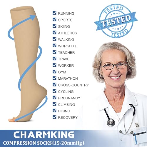 Image of Copper Compression Socks (3 Pairs), 15-20 mmhg is BEST Athletic & Medical for Men & Women, Running, Flight, Travel, Nurses - Boost Performance, Blood Circulation & Recovery