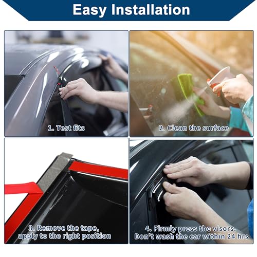 Hihaha Seitenfensterabweiser für Lexus NX250 NX350 NX350h NX450h+ 2022-2024 Seitliche Fensterlüftungsschirme Regenschutz Sonnenschirme Windabweiser Fensterschattierungen