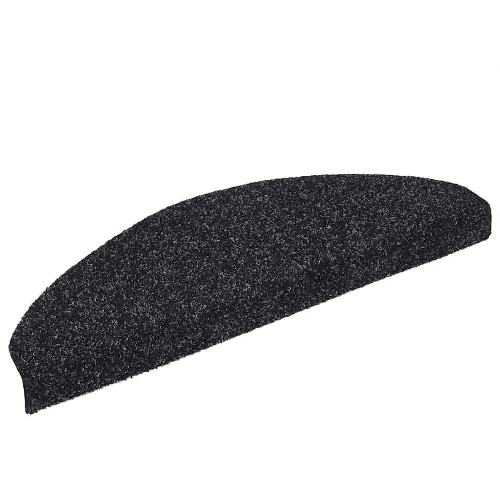 Lot de 20 tapis d'escalier autocollants - 65 x 21 x 4 cm - Noir - Semi-circulaires - Antidérapant - Avec protection contre les marches et les rayures - Pour escalier en bois, escalier en