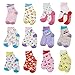 Produktbild HYCLES Baby Socken - 12 Paar Anti Rutsch Socken Kind ABS Socken Kinder Stoppersocken Kinder Baby Jungen Mädchen Kinder Kleinkind 02 Blumenart für 3-5 Jahre