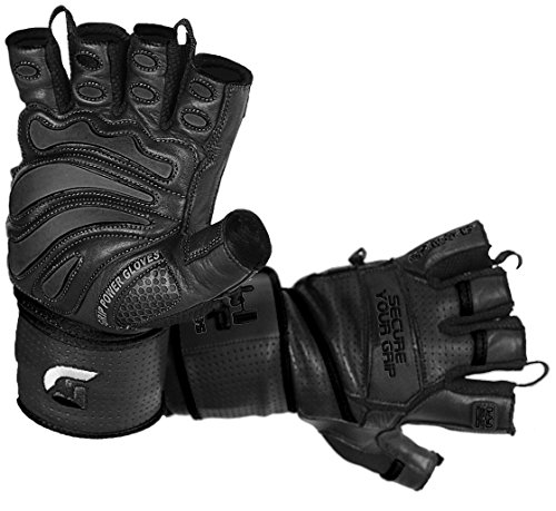 Grip Power Pads LYSB01MUF5R1O-SPRTSEQIP Elite Leather Gym Gloves With Built In 2 Inch Wide Wrist Wraps Best Leather Glove Design For Weight Power Lifting Bodybuilding & Strength Training Workout Exercises thumb #6