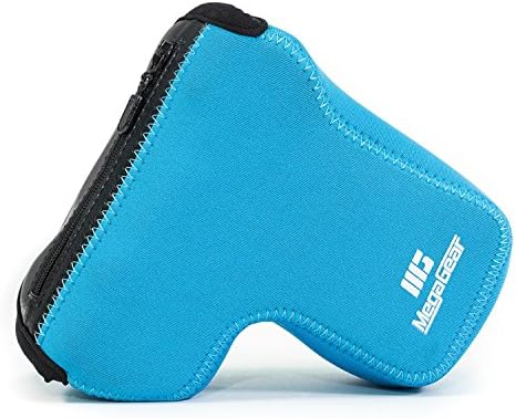 MegaGearMG1501 Sony Alpha A6400, A6500 (18-135mm) Ultra Light Neoprene Camera Case - Blue, PU Leather