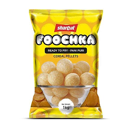 Image of Shareat pani puri ready to fry pani puri /golgappa 1kg puri approx (410-420) in packet hygienically made pani puri foochka (pack of 1)