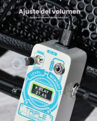 Miniatura 2 de Pedal De Guitarra Donner Triple Looper, Pedal De Bucle De Tiempo De Bucle De 90 Minutos Con Pantalla, Pedal De Bucle De 3 Bucles Con Sobregrabaciones Ilimitadas Deshacer Rehacer
