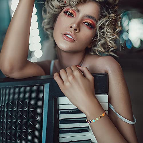 Pesoenth 7 Chakra Bracelets Women Reiki Healing Spiriutal Crystal Stone Bracelet Wire Warpped Natural Gemstone Chakra Beads Cuff Bracelets For Girls Mom Christmas Birthday Jewlery Gifts #TOP2