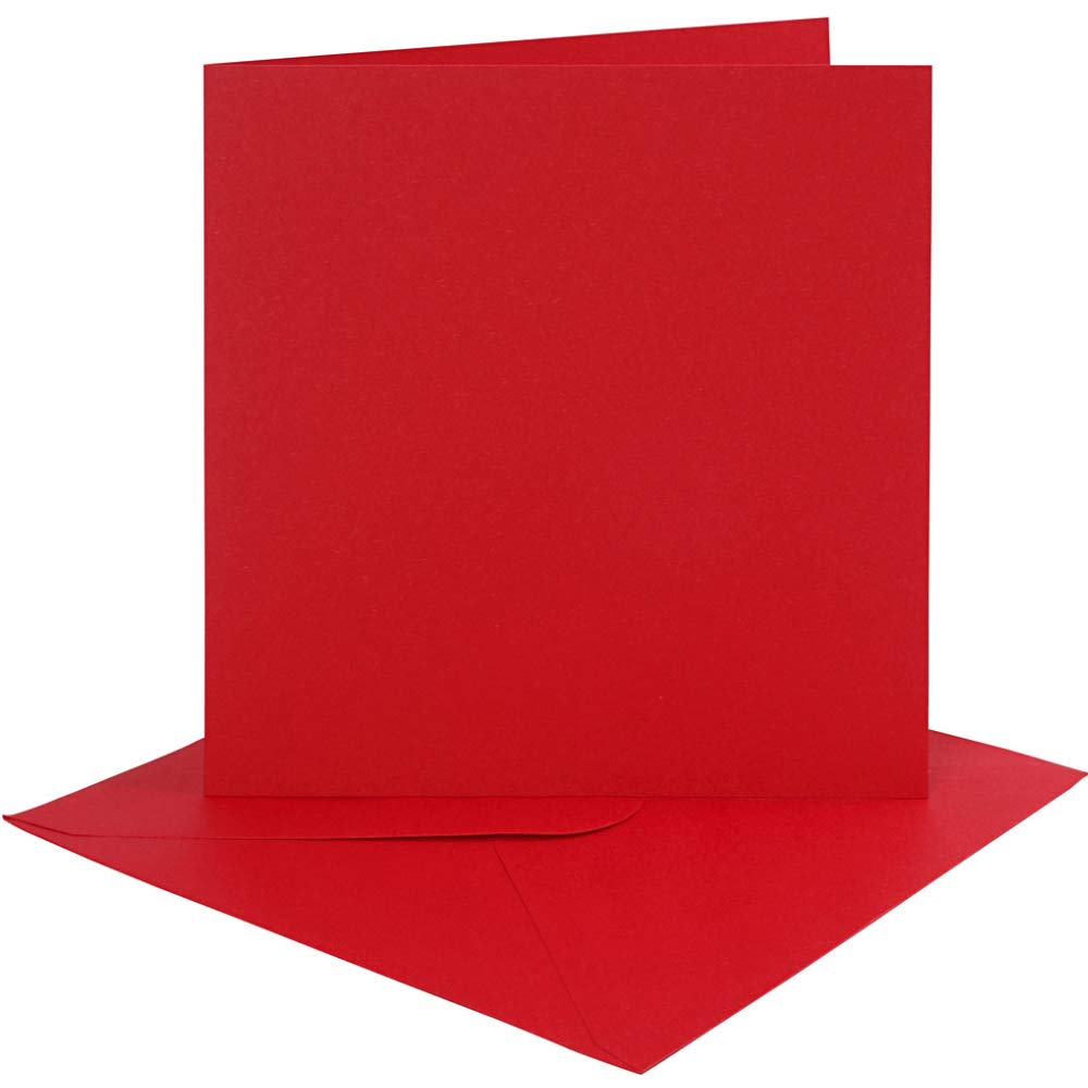 Crafty Capers Christmas Red 4 6X6 Cards & Envelopes For Card Making Crafts | Card Making Blanks