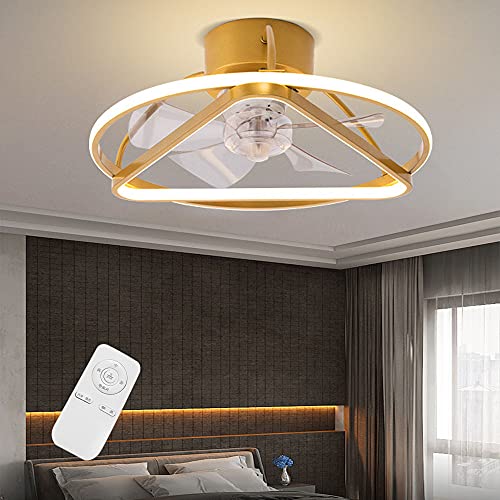 Ventilateur plafonnier lampe salon avec éclairage LED télécommandable