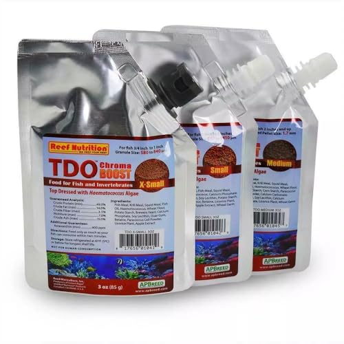 Reed Mariculture TDO Chroma Boost 3 Oz Reef Nutrition Pellet Aquarium Fish Food (Value Pack - 3 OZ Small Medium Extra Small)